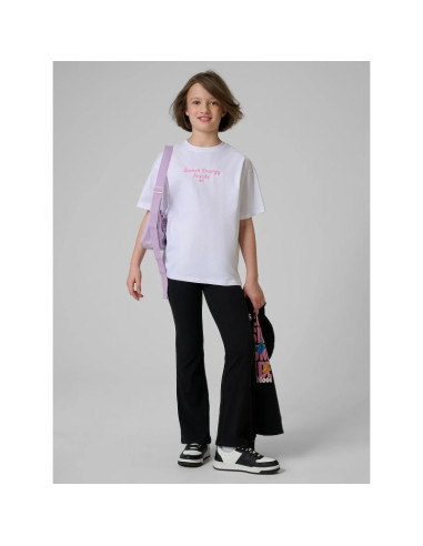 T-shirt loose z nadrukiem dziewczęcy 4f 4fjrss26ttshf3825-10s