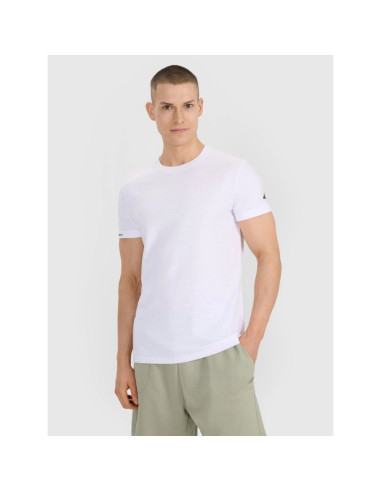 T-shirt regular gładki męski 4f 4frss25ttshm3041-10s