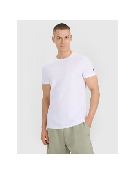 T-shirt regular gładki męski 4f 4frss25ttshm3041-10s