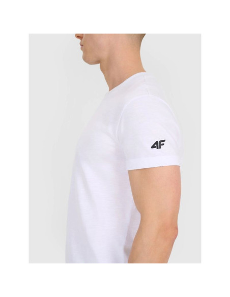 T-shirt regular gładki męski 4f 4frss25ttshm3041-10s