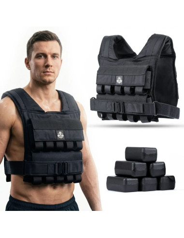 Kamizelka treningowa obciążeniowa 20 kg z bloczkami w20b | dbx bushido