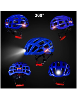 Rockbros kask rowerowy mtb z lampką nieb 57-62cm 2