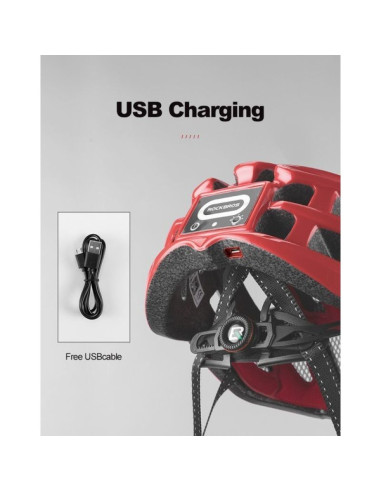 Rockbros kask rowerowy mtb z lampką nieb 57-62cm