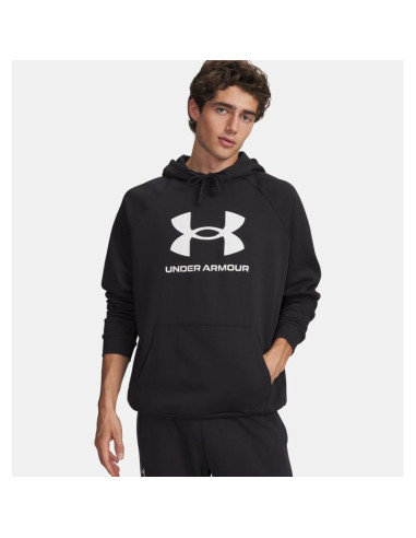 Bluza z kapturem under armour rival fleece logo hoodie - black/white