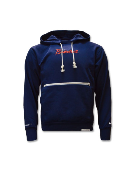 Bluza z kapturem nike standard issue hoodie college navy/pale ivory - da5942-419