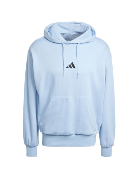 Bluza męska adidas essentials feelcozy hoodie błękitna in6064