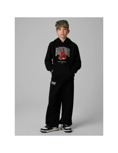 Bluza dresowa regular z kapturem chłopięca 4f 4fjrss26tswsm2904-20s