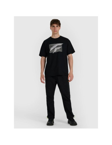 T-shirt regular z nadrukiem męski f 4fraw25ttshm3259-20s