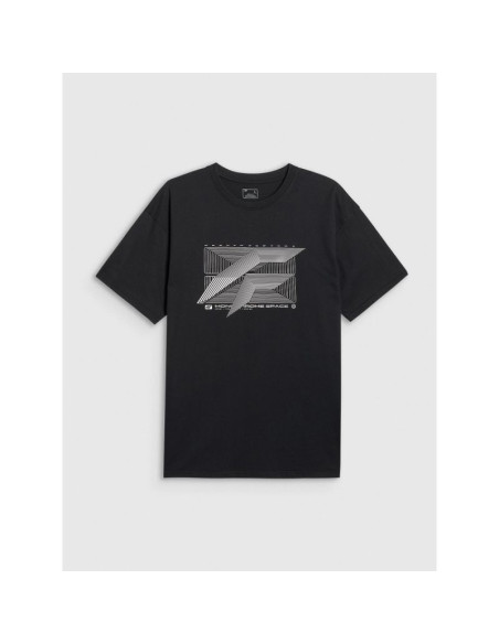 T-shirt regular z nadrukiem męski f 4fraw25ttshm3259-20s