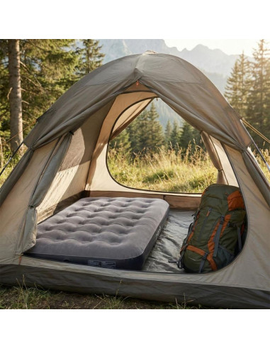 Materac flokowany 1-osobowy szary 191x99x22cm 24638