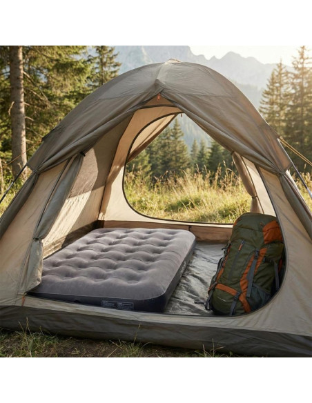 Materac flokowany 1-osobowy szary 191x99x22cm 24638