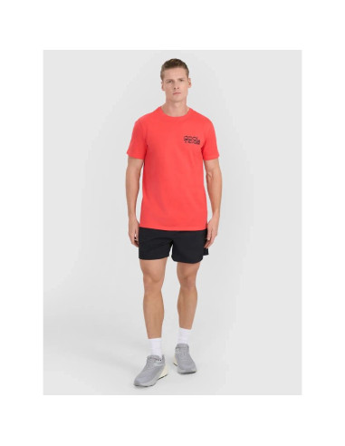 T-shirt regular z nadrukiem męski 4f 4fwss25ttshm1984-63s