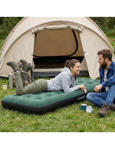 Materac flokowany 1-osobowy zielony 191x73x22cm 24642