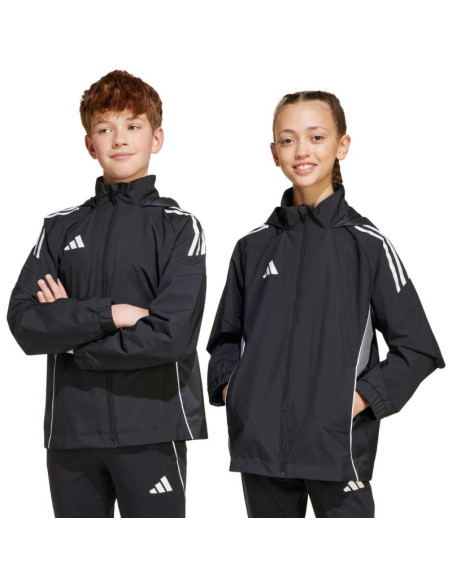 Kurtka dla dzieci adidas tiro 25 competition all weather czarna iw0448