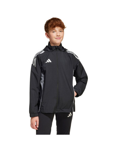 Kurtka dla dzieci adidas tiro 25 competition all weather czarna iw0448