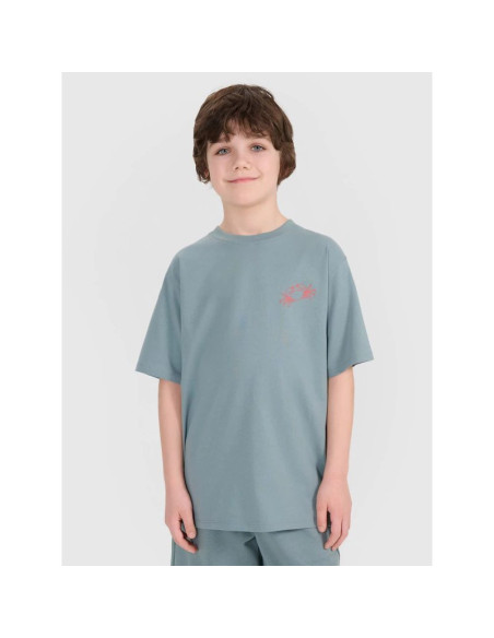 T-shirt oversize z nadrukiem chłopięcy 4f 4fjwss25ttshm1914-46s