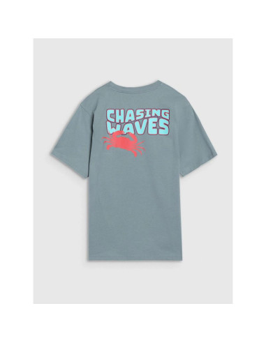 T-shirt oversize z nadrukiem chłopięcy 4f 4fjwss25ttshm1914-46s