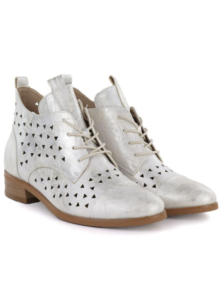 Botki damskie ażurowe złote filippo 58620