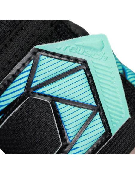 Rękawice bramkarskie reusch attrakt re:grip nc junior czarno-niebieskie 5672535 7272
