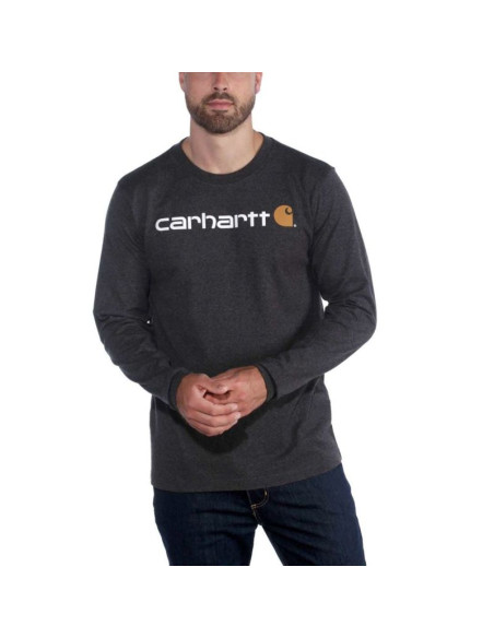 Bluza bez kaptura carhartt core logo t-shirt l/s - carbon heather