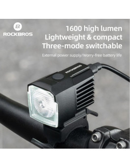 Rockbros lampka rowerowa przednia 1600lm czarna 2