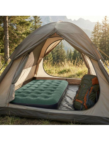 Materac flokowany 1-osobowy zielony 191x99x22cm 24643