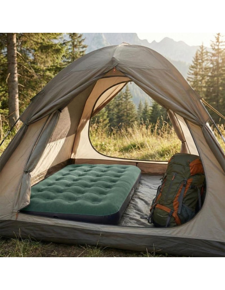 Materac flokowany 1-osobowy zielony 191x99x22cm 24643