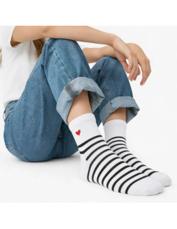 Skarpetki damskie wysokie białe filippo sd-an09 2