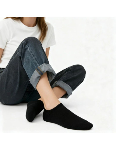 Skarpety damskie krótkie bambusowe czarne filippo sd-so02