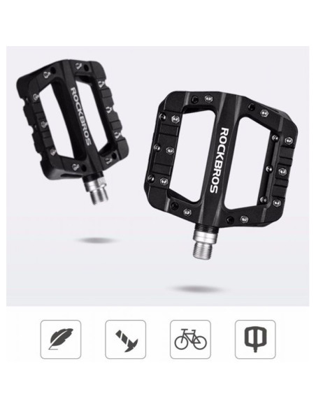 Zestaw pedałów rowerowych rockbros 2017-12cbk z nylonu - czarny
