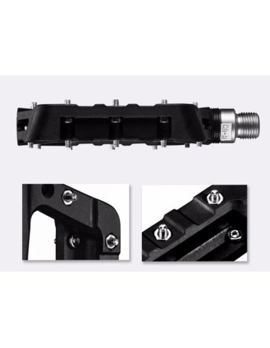 Zestaw pedałów rowerowych rockbros 2017-12cbk z nylonu - czarny