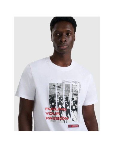 T-shirt regular z nadrukiem męski  4f 4fraw25ttshm3364-10s