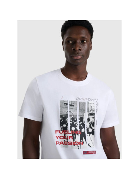 T-shirt regular z nadrukiem męski  4f 4fraw25ttshm3364-10s