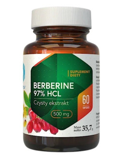 Berberine 97% Hcl - Czysty Ekstrakt - Berberyna 500 Mg (60 Kaps.)