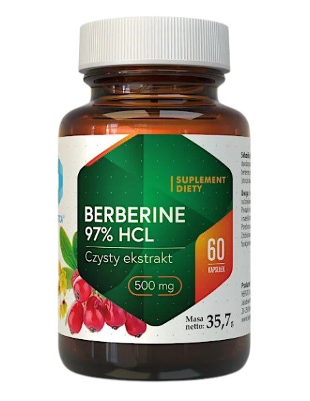 Berberine 97% Hcl - Czysty Ekstrakt - Berberyna 500 Mg (60 Kaps.)