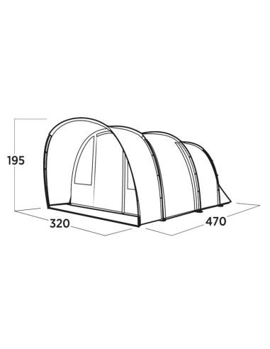 Easy camp skarvan 5 niebieski namiot tunelowy