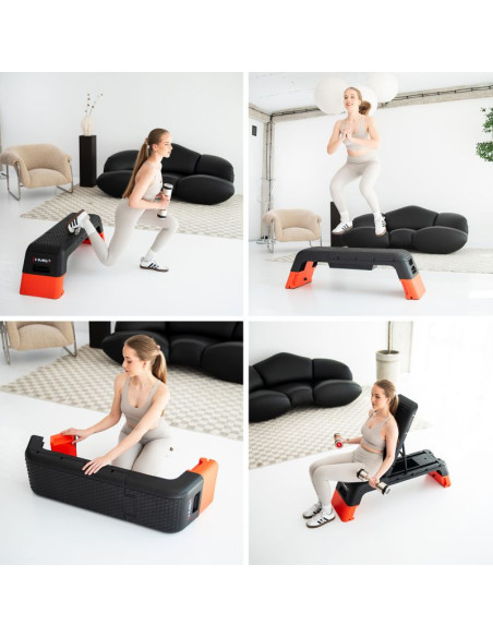 As009 pro step do aerobiku regulowany z funkcją ławki commercial hms