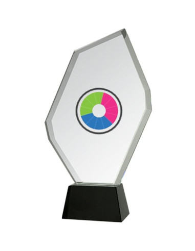 Trofeum szklane z nadrukiem kolorowym luxorjet i etui