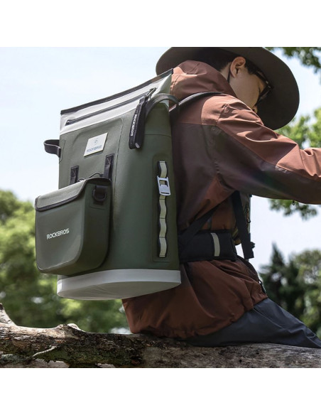 Plecak termiczny rockbros z izolacją 18l  ergonomiczny - zielony