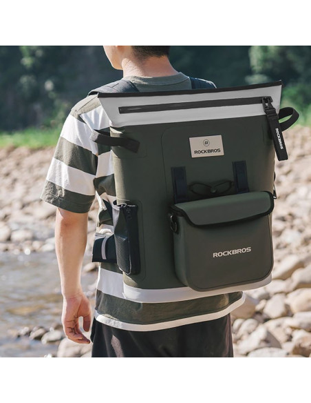 Plecak termiczny rockbros z izolacją 18l  ergonomiczny - zielony
