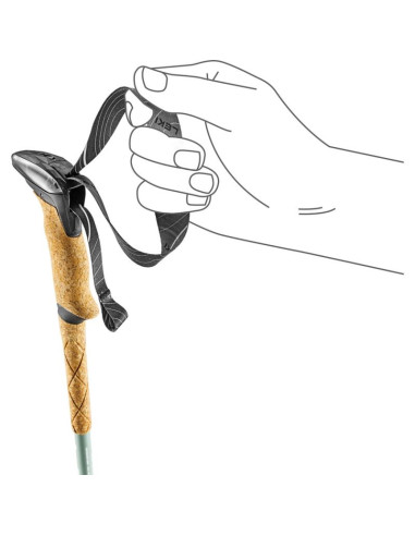 Kije trekkingowe leki makalu lite, 90-125cm szaro-zielone