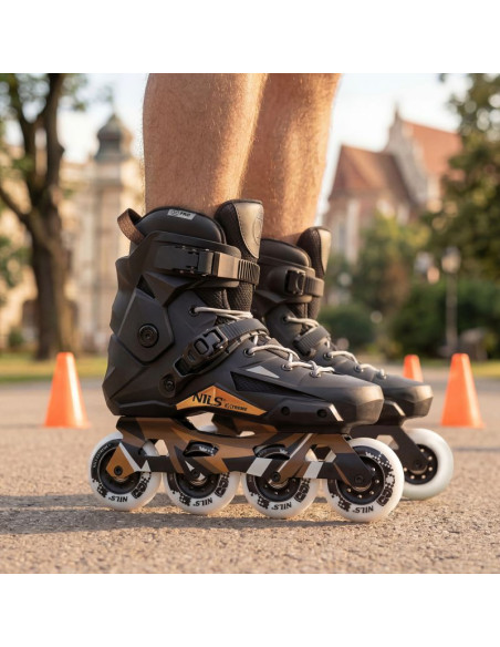 Na1601 łyżworolki slalomowe slayd czarne rozm. 38 nils extreme