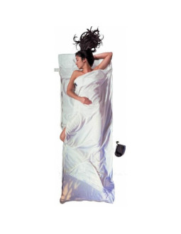 Wkładka do śpiwora z zamkniem dwukierunkowym cocoon travelsheet coupler silk/cotton, natural