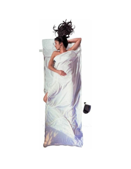 Wkładka do śpiwora z zamkniem dwukierunkowym cocoon travelsheet coupler silk/cotton, natural