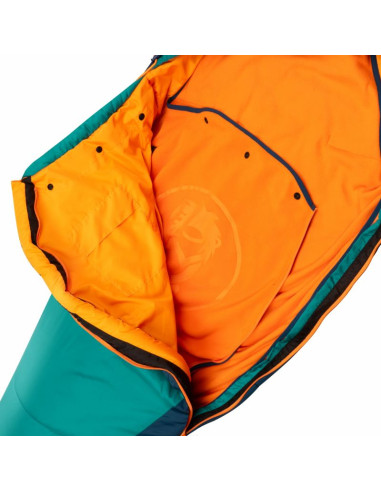 Śpiwór trollkids femund 3in1 zielony morski/niebieski madeirowski/zachód słońca na saharze (695-358)