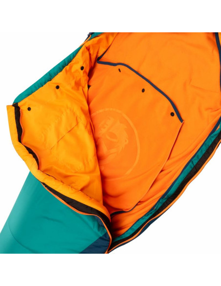 Śpiwór trollkids femund 3in1 zielony morski/niebieski madeirowski/zachód słońca na saharze (695-358)