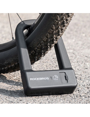 Zapięcie rowerowe rockbros rbns1 smart z czytnikiem nfc - czarne