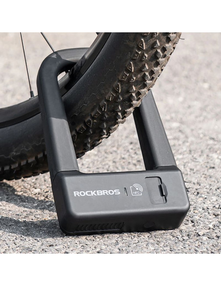 Zapięcie rowerowe rockbros rbns1 smart z czytnikiem nfc - czarne