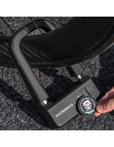 Zapięcie rowerowe rockbros rbns1 smart z czytnikiem nfc - czarne