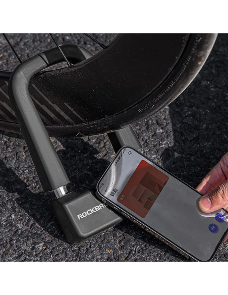 Zapięcie rowerowe rockbros rbns1 smart z czytnikiem nfc - czarne